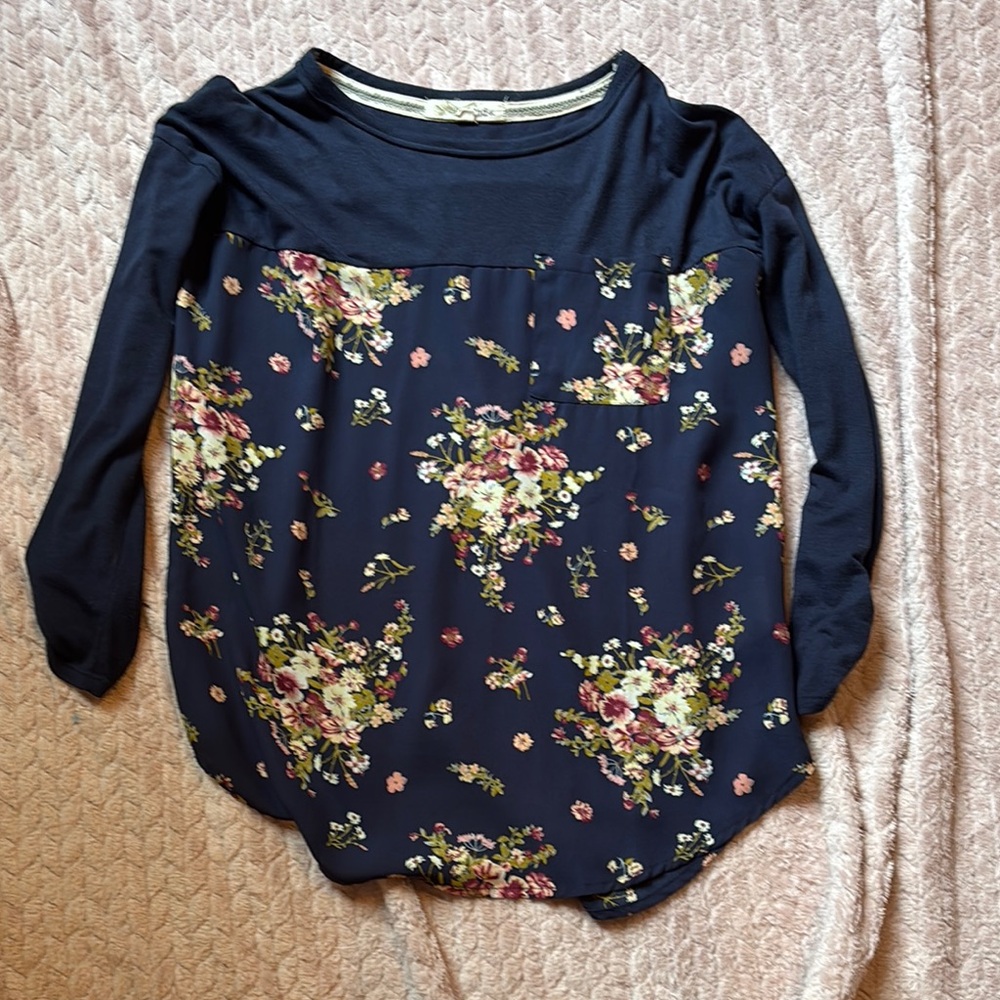 Floral Navy Women's Top